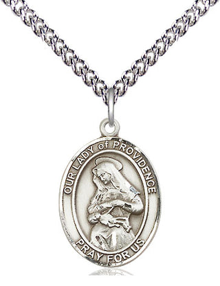 Sterling Silver Our Lady of Providence Medal Religious Jewelry Engraved Catholic Saint Jewelry