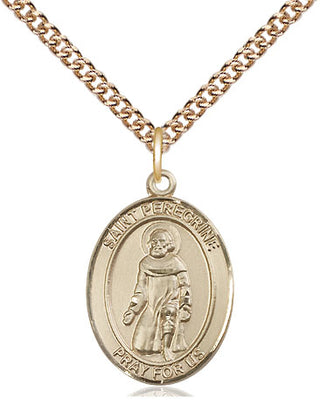 14kt Gold Filled Saint Peregrine Laziosi Medal Religious Jewelry Engraved Catholic Saint Jewelry