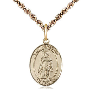 14kt Gold Filled Saint Peregrine Laziosi Medal Religious Jewelry Engraved Catholic Saint Jewelry