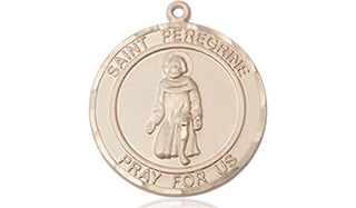 14kt Gold Filled Saint Peregrine Medal Engraved Catholic Saint Jewelry