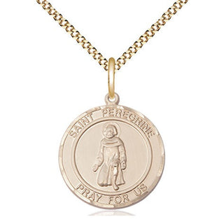 14kt Gold Filled Saint Peregrine Medal Religious Jewelry Engraved Catholic Saint Jewelry