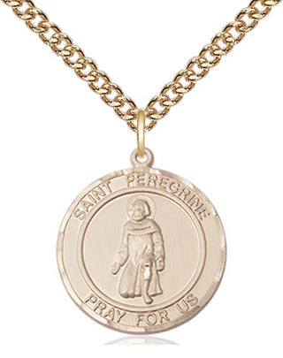 14kt Gold Filled Saint Peregrine Medal Religious Jewelry Engraved Catholic Saint Jewelry