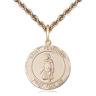 14kt Gold Filled Saint Peregrine Medal Religious Jewelry Engraved Catholic Saint Jewelry