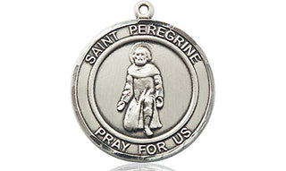 Pewter Saint Peregrine Medal Engraved Catholic Saint Jewelry