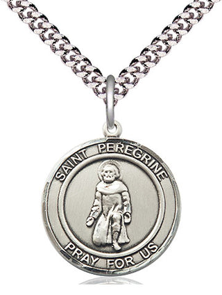 Pewter Saint Peregrine Medal Religious Jewelry Engraved Catholic Saint Jewelry