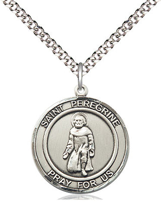 Pewter Saint Peregrine Medal Religious Jewelry Engraved Catholic Saint Jewelry