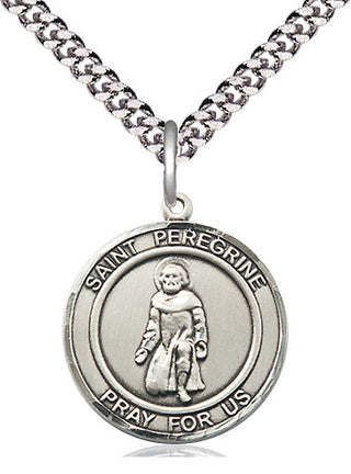 Pewter Saint Peregrine Medal Religious Jewelry Engraved Catholic Saint Jewelry