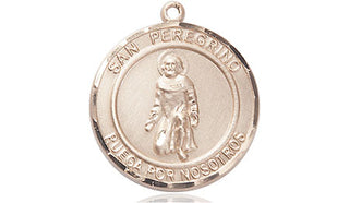 14kt Gold Filled San Peregrino Medal Engraved Catholic Saint Jewelry