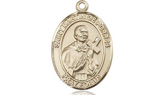 14kt Gold Filled Saint Martin de Porres Medal Engraved Catholic Saint Jewelry