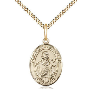 14kt Gold Filled Saint Martin de Porres Medal Religious Jewelry Engraved Catholic Saint Jewelry