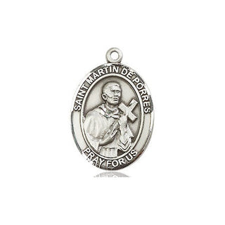 Pewter Saint Martin de Porres Medal Engraved Catholic Saint Jewelry
