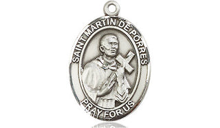 Sterling Silver Saint Martin de Porres Medal Religious Jewelry Engraved Catholic Saint Jewelry