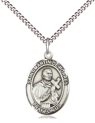 Sterling Silver Saint Martin de Porres Medal Religious Jewelry Engraved Catholic Saint Jewelry