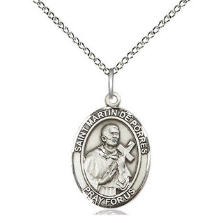 Sterling Silver Saint Martin de Porres Medal Religious Jewelry Engraved Catholic Saint Jewelry