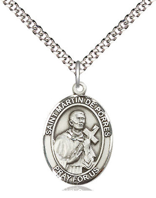 Sterling Silver Saint Martin de Porres Medal Religious Jewelry Engraved Catholic Saint Jewelry