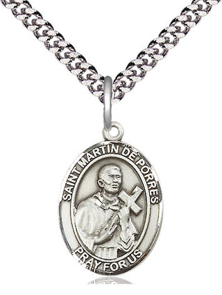 Sterling Silver Saint Martin de Porres Medal Religious Jewelry Engraved Catholic Saint Jewelry