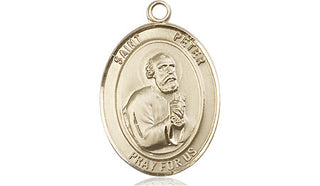 14kt Gold Filled Saint Peter the Apostle Medal Engraved Catholic Saint Jewelry