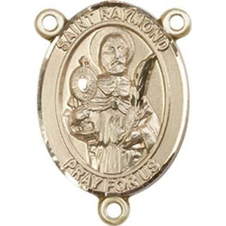 14kt Gold Saint Raymond Nonnatus Rosary Center Rosary Center Engraved Catholic Saint Jewelry