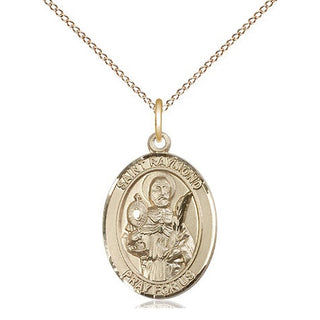 14kt Gold Filled Saint Raymond Nonnatus Medal Religious Jewelry Engraved Catholic Saint Jewelry