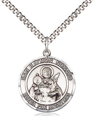 Sterling Silver San Ramon Nonato Medal Religious Jewelry Engraved Catholic Saint Jewelry