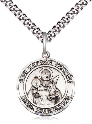 Sterling Silver San Ramon Nonato Medal Religious Jewelry Engraved Catholic Saint Jewelry