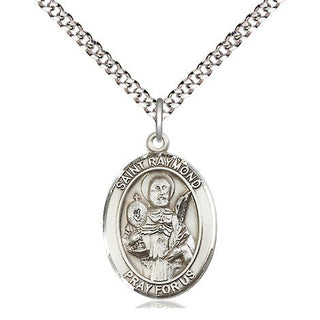 Sterling Silver Saint Raymond Nonnatus Medal Religious Jewelry Engraved Catholic Saint Jewelry