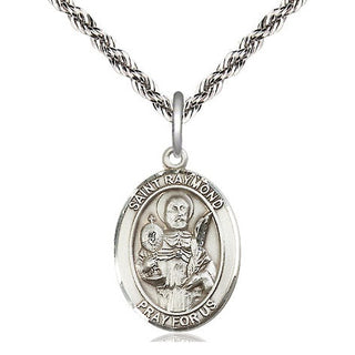 Sterling Silver Saint Raymond Nonnatus Medal Religious Jewelry Engraved Catholic Saint Jewelry