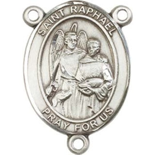 Sterling Silver Saint Raphael the Archangel Rosary Center