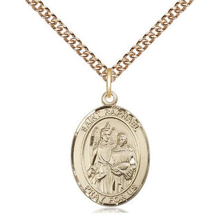 14kt Gold Filled Saint Raphael the Archangel Medal Religious Jewelry Engraved Catholic Saint Jewelry