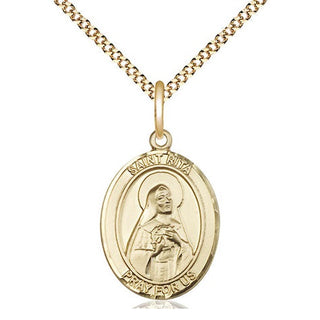 14kt Gold Filled Saint Rita of Cascia Medal Religious Jewelry Engraved Catholic Saint Jewelry