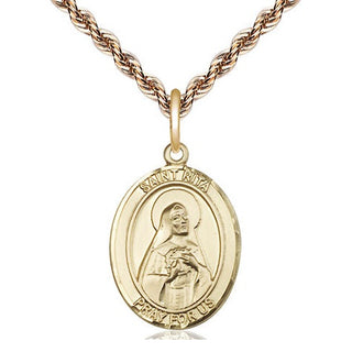 14kt Gold Filled Saint Rita of Cascia Medal Religious Jewelry Engraved Catholic Saint Jewelry