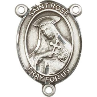 Sterling Silver Saint Rose of Lima Rosary Center
