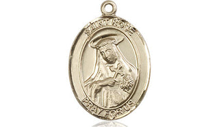 14kt Gold Filled Saint Rose of Lima Medal Engraved Catholic Saint Jewelry
