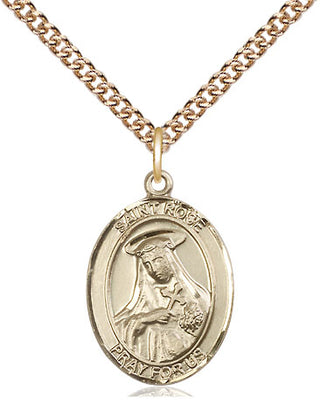 14kt Gold Filled Saint Rose of Lima Medal Religious Jewelry Engraved Catholic Saint Jewelry