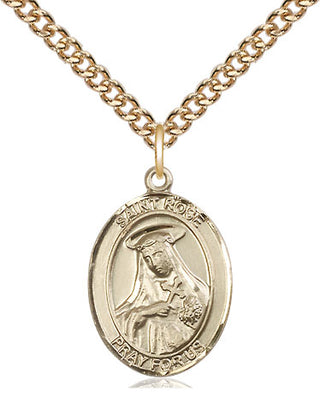14kt Gold Filled Saint Rose of Lima Medal Religious Jewelry Engraved Catholic Saint Jewelry