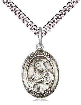 Pewter Saint Rose of Lima Medal Religious Jewelry Engraved Catholic Saint Jewelry