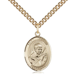 14kt Gold Saint Robert Bellarmine Medal Engraved Catholic Saint Jewelry