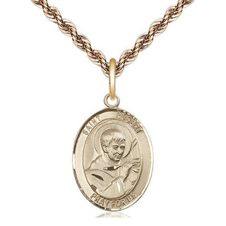 14kt Gold Saint Robert Bellarmine Medal Engraved Catholic Saint Jewelry