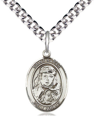 Pewter Saint Sarah Medal Religious Jewelry Engraved Catholic Saint Jewelry