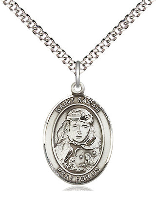 Sterling Silver Saint Sarah Medal Religious Jewelry Engraved Catholic Saint Jewelry