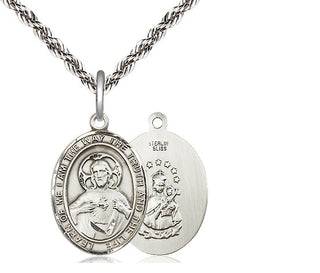 Sterling Silver Scapular Medal Religious Jewelry