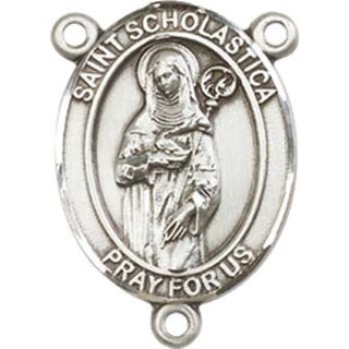 Sterling Silver Saint Scholastica Rosary Center
