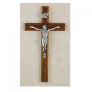 8" Beveled Walnut Crucifix