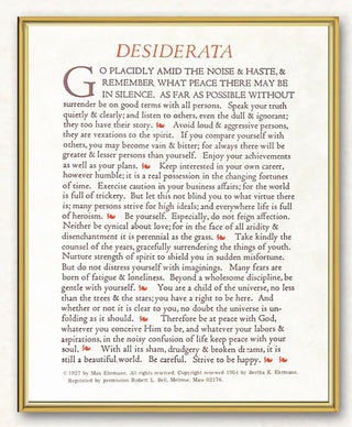 Desiderata 8X10 Plaque - SALE