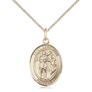 14kt Gold Saint Sebastian Medal | Engravable