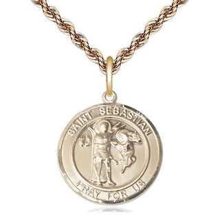 14kt Gold Scapular Medal Engraved Catholic Saint Jewelry
