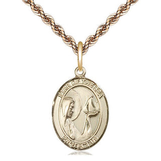 14kt Gold Our Lady Star of the Sea Medal Engraved Catholic Saint Jewelry