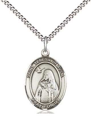 Pewter Saint Teresa of Avila Medal Religious Jewelry Engraved Catholic Saint Jewelry