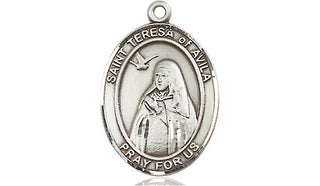 Pewter Saint Teresa of Avila Medal Engraved Catholic Saint Jewelry