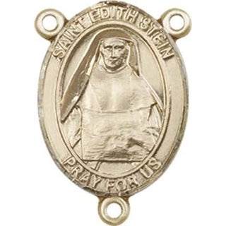 14kt Gold Saint Edith Stein Rosary Center Rosary Center Engraved Catholic Saint Jewelry